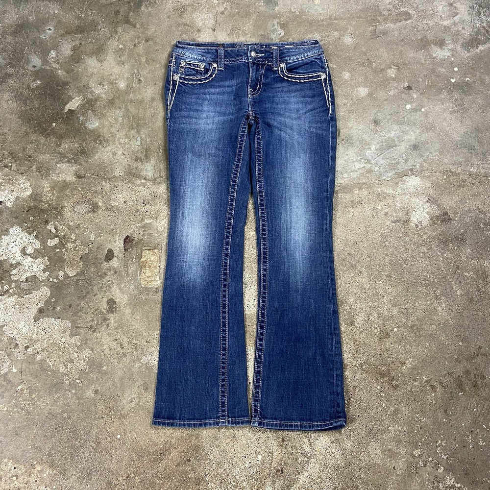 Vintage Y2K Miss Me Jeans Women's Size 27 Blue Denim Medium Wash Easy Boot Cut